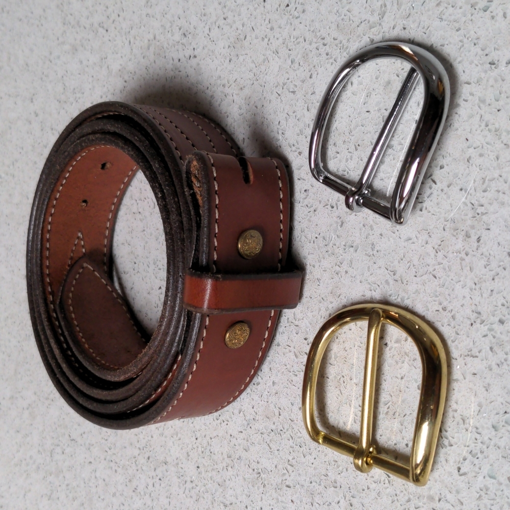 Western Fancy Stitch Top Grain Leather Belt